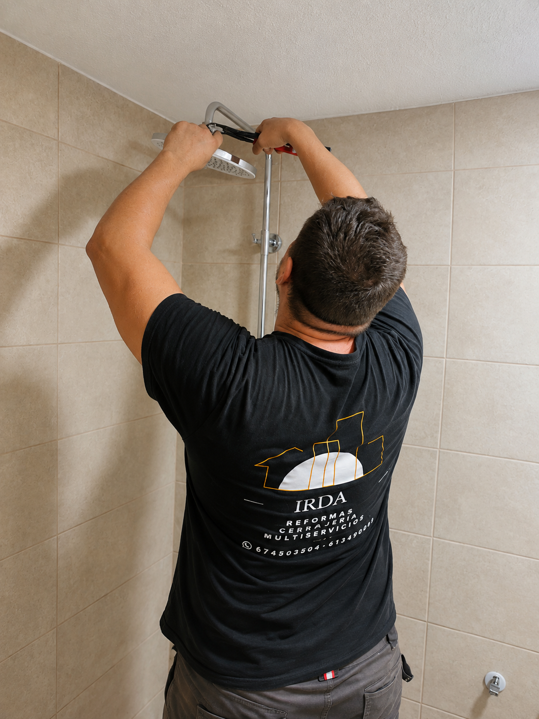 Trabajo de instalación en baño